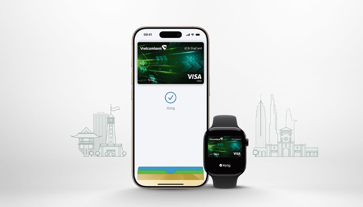 Vcb Pay Nhận ngay 50.000VND khi sử dụng thẻ Vietcombank qua Apple Pay