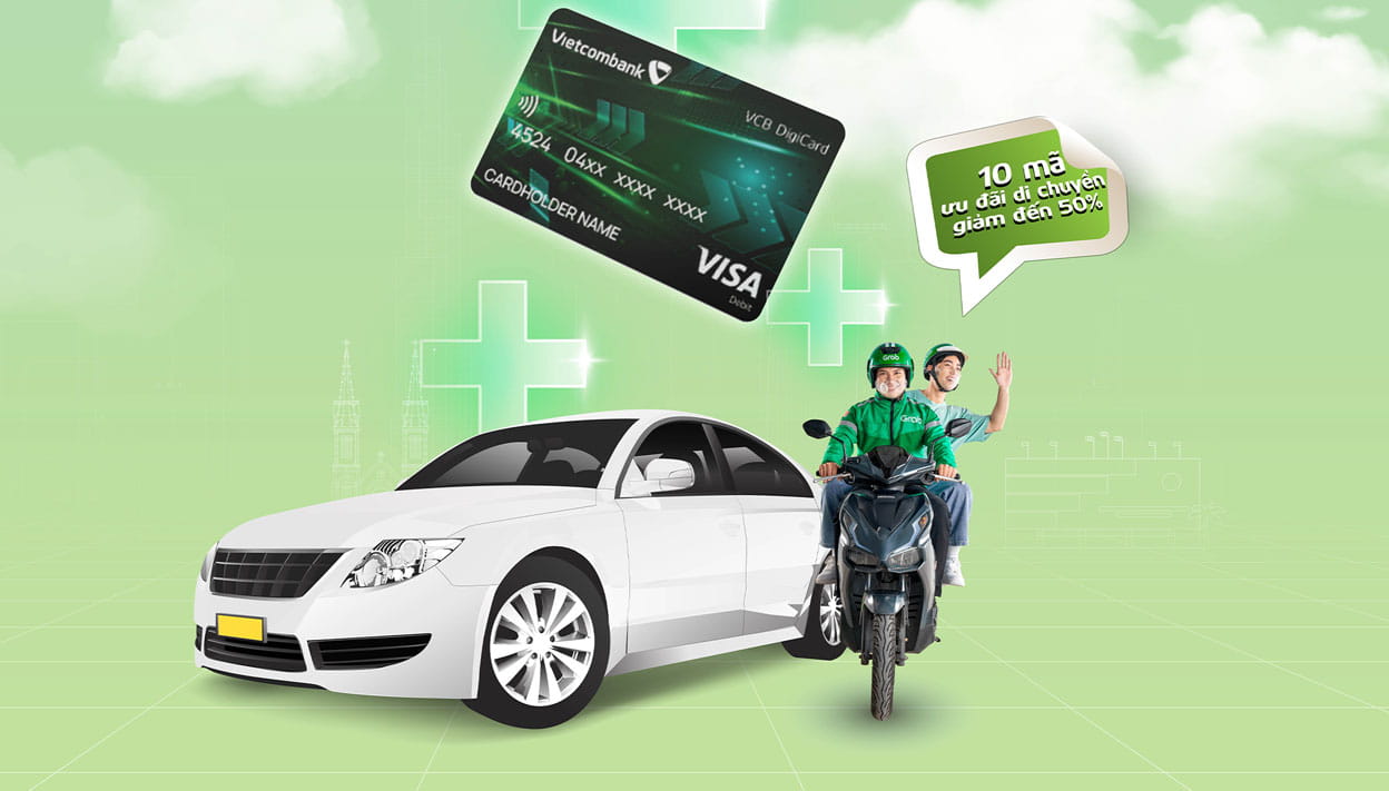 Get up to 500,000 VND off on GrabCar/GrabBike rides