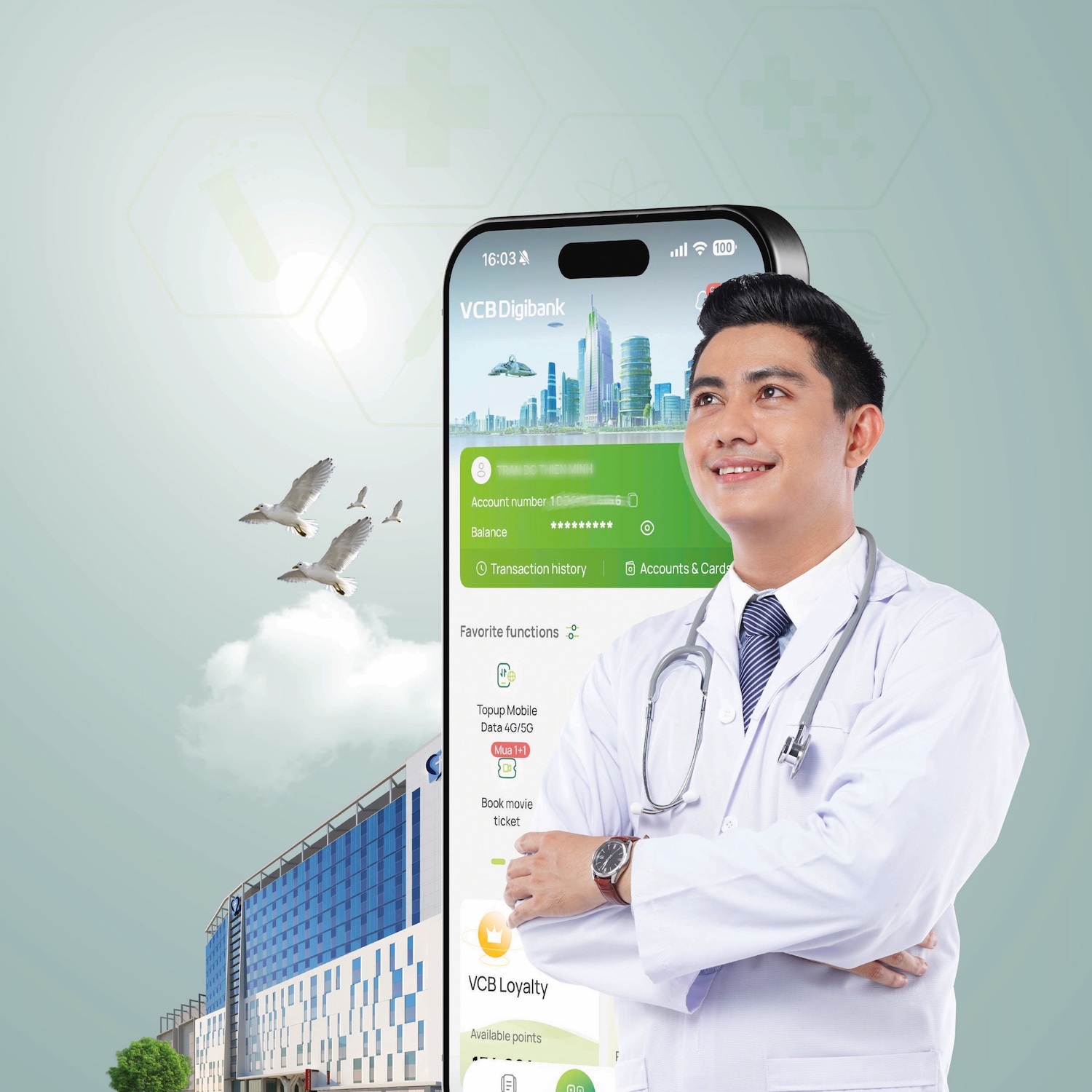 Vietcombank triển khai dịch vụ đăng ký VCB Digibank trực tuyến bằng thẻ ...