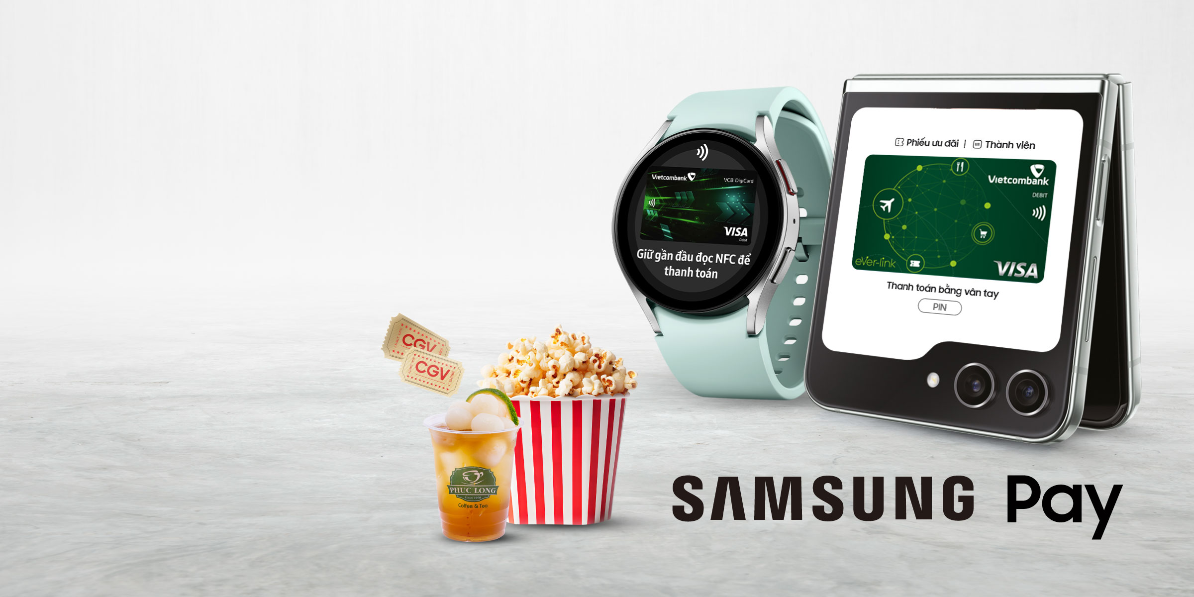 Vcb Pay Thanh toán Samsung Pay nhận ngay ưu đãi cùng thẻ Vietcombank Visa