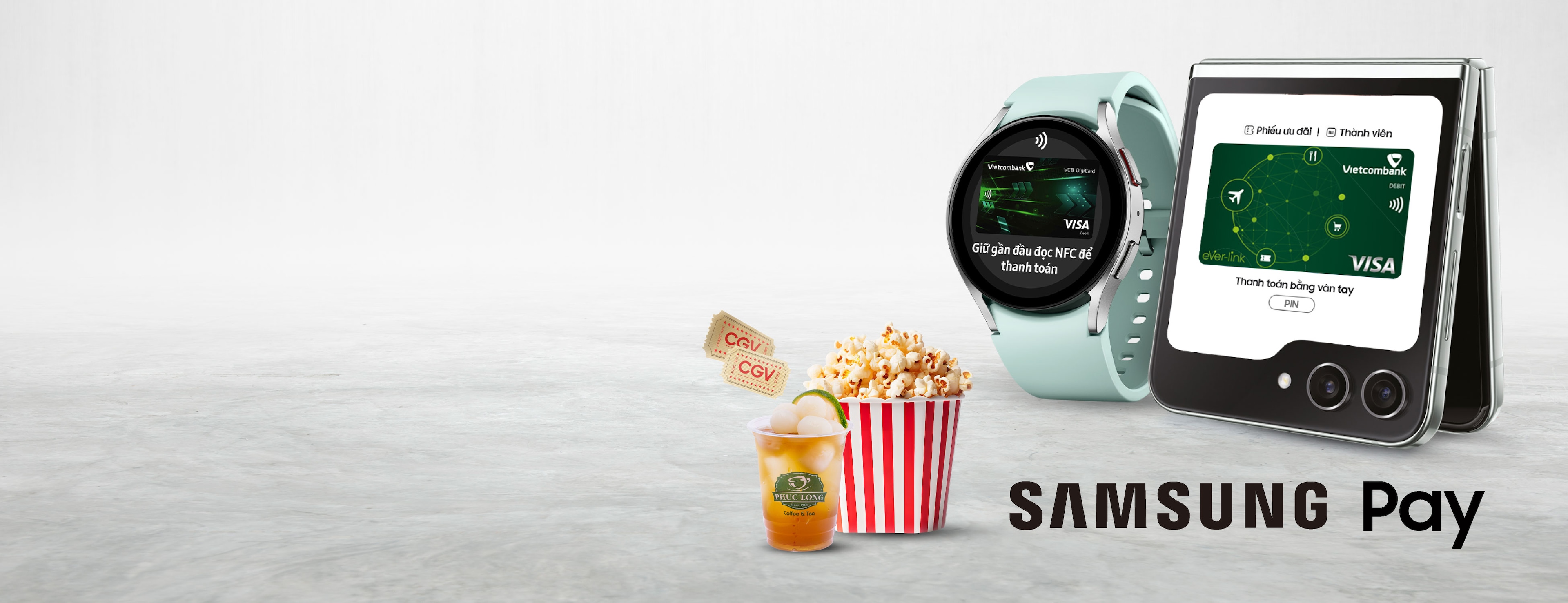 Vcb Pay Thanh toán Samsung Pay nhận ngay ưu đãi cùng thẻ Vietcombank Visa