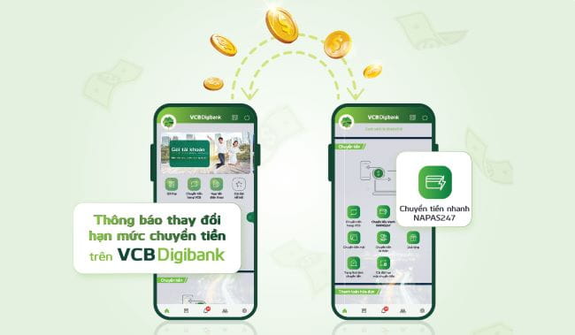 Vietcombank thông báo điều chỉnh tăng hạn mức giao dịch chuyển tiền ...