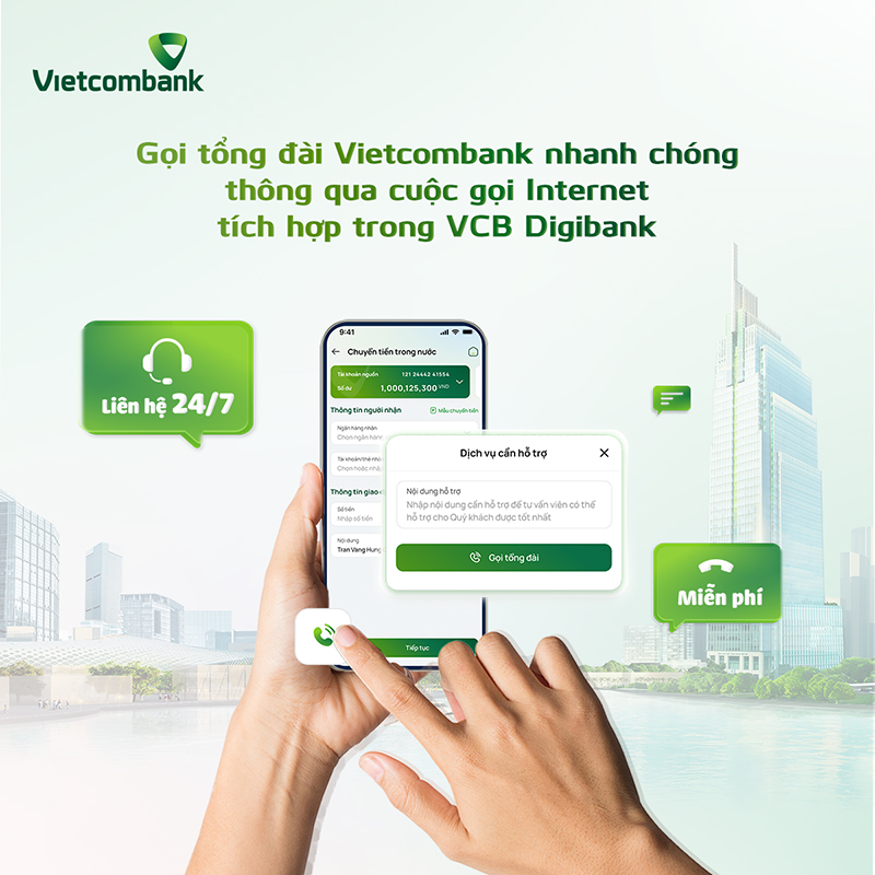Customers can now easily reach Vietcombank via integrated Internet ...