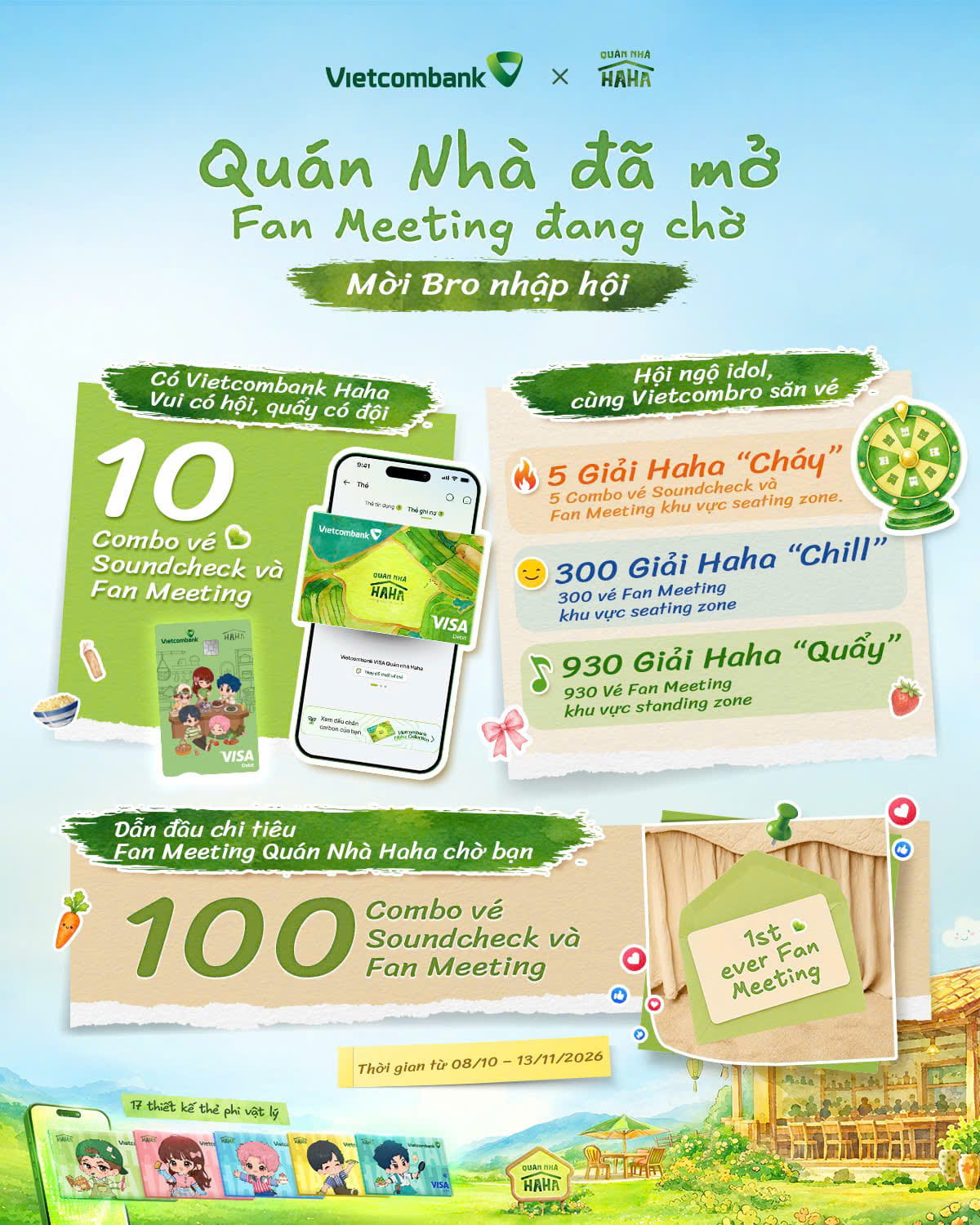Ấn phẩm chương trình ưu đãi Fan Meeting Quán Nhà Haha của Vietcombank